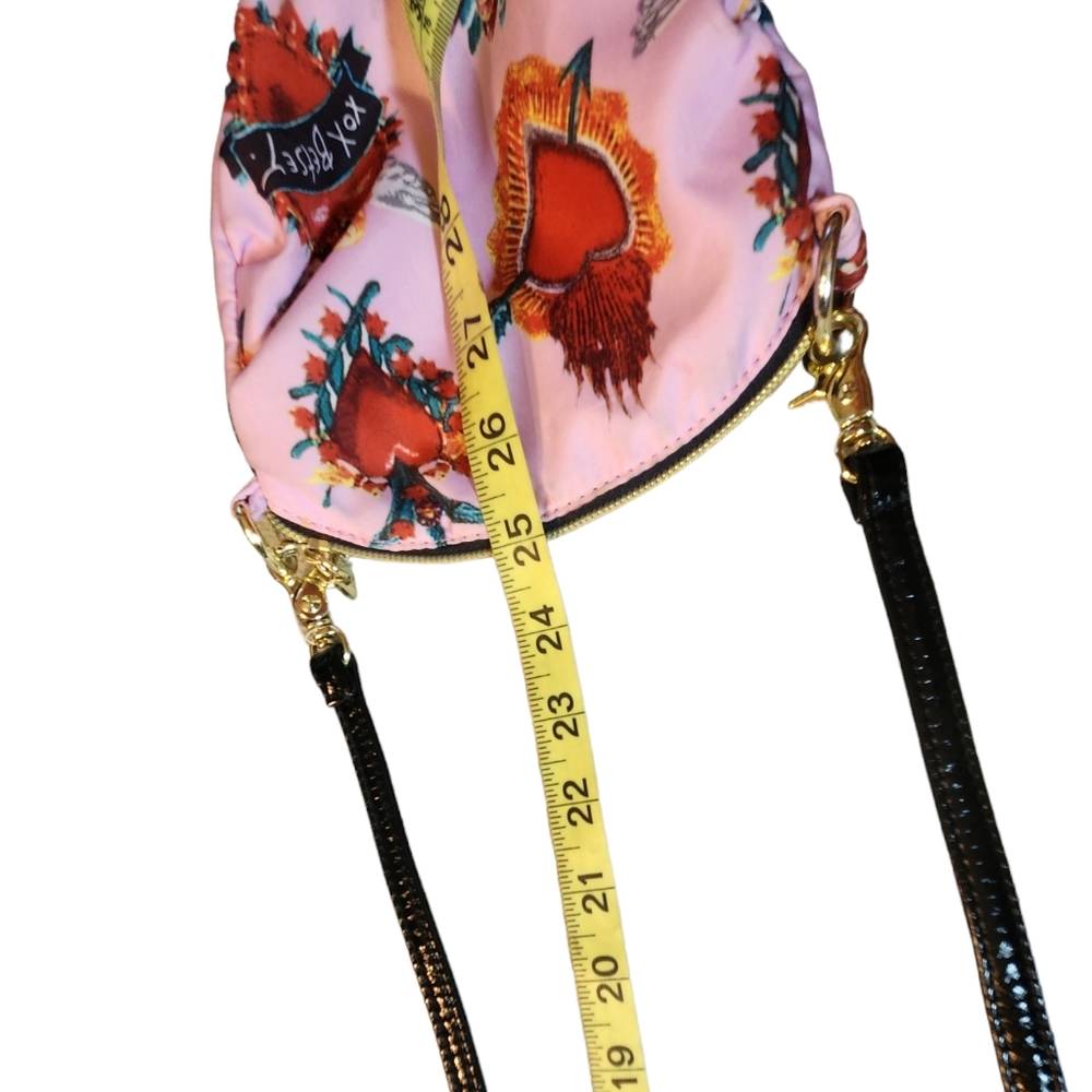 Betsy Johnson Bag Crossbody Pink Heart Purse Womens - Picture 8 of 10